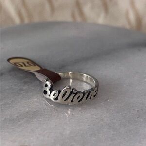 James Avery Retired BRAND NEW Silver BELIEVE Ring Size 7 and size 8